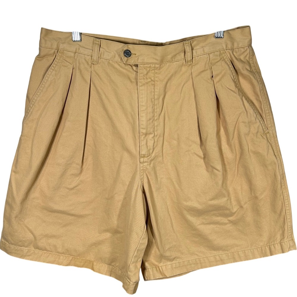 Reebok Golf Men's Pleated Khaki Shorts Size 38 Tan Casual Outdoor
